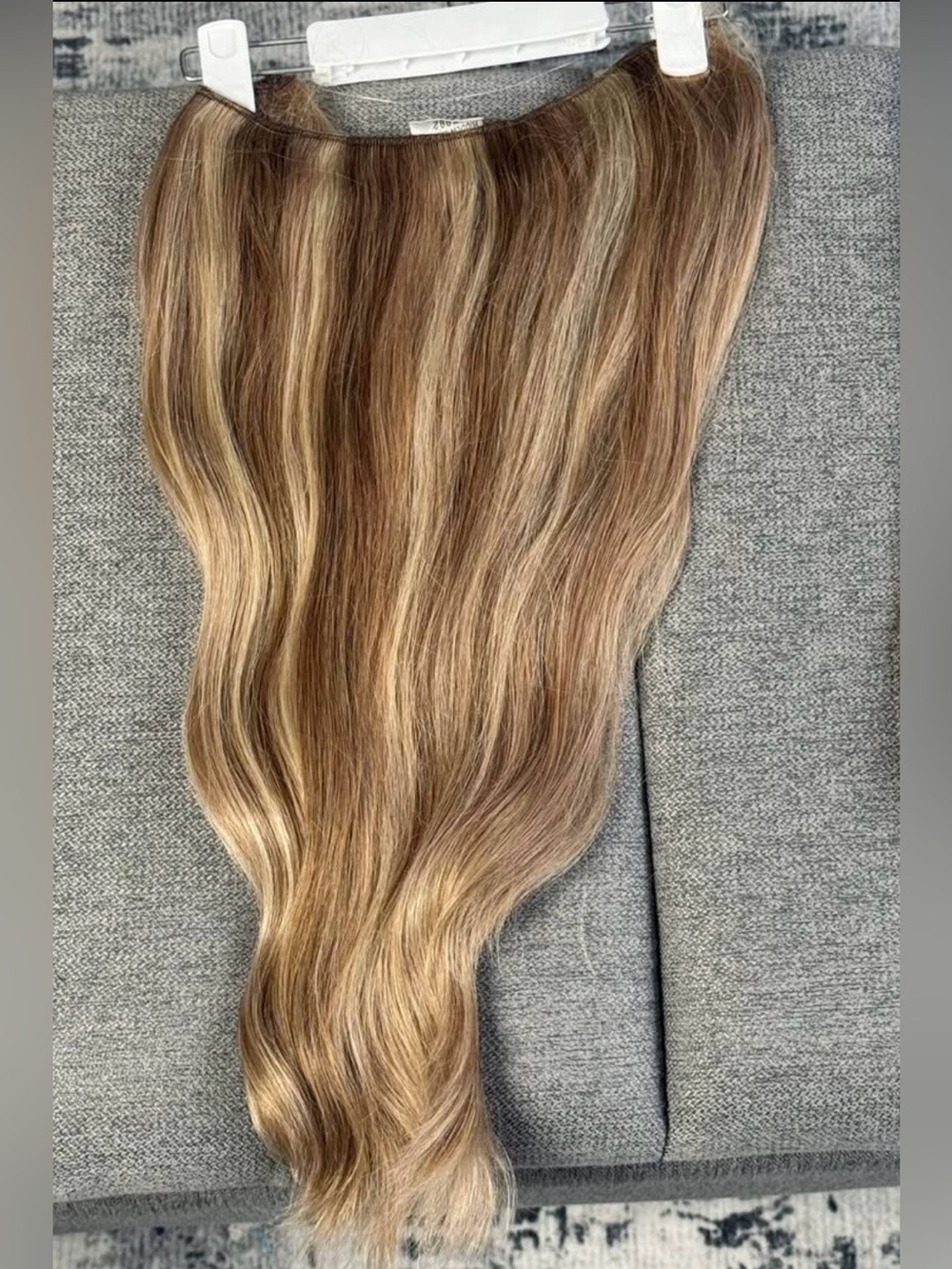 ✨ 16” Hidden Crown Halo Extension - Rooted Light Toffee Blonde